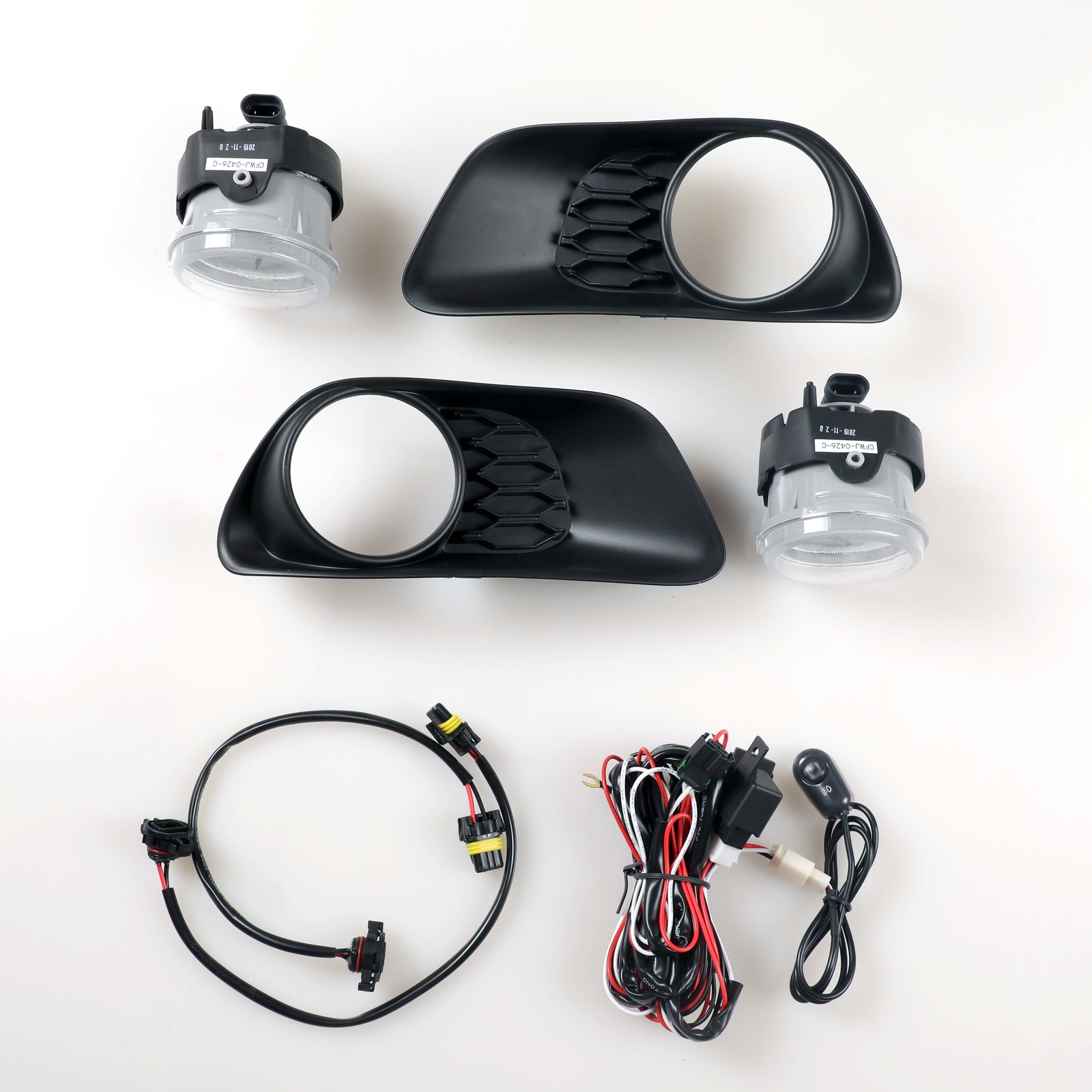 Pairs For 2011-2020 Dodge Grand Caravan Fog Lights w/Bezel+Wiring+Switch Kits