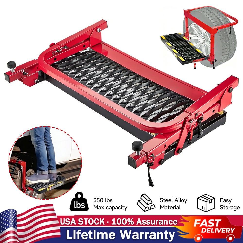 Heavy Duty Folding Tire Step Wheel Platform Adjustable For Truck SUV 350 lbs New