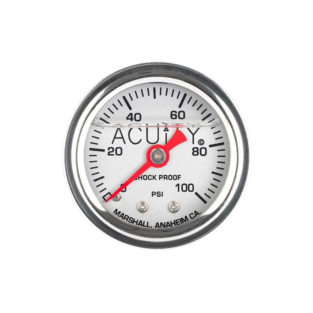 ACUiTY x Marshall 0-100 PSI Fuel Pressure Gauge 1/8 NPT - 1941-SIL Polished