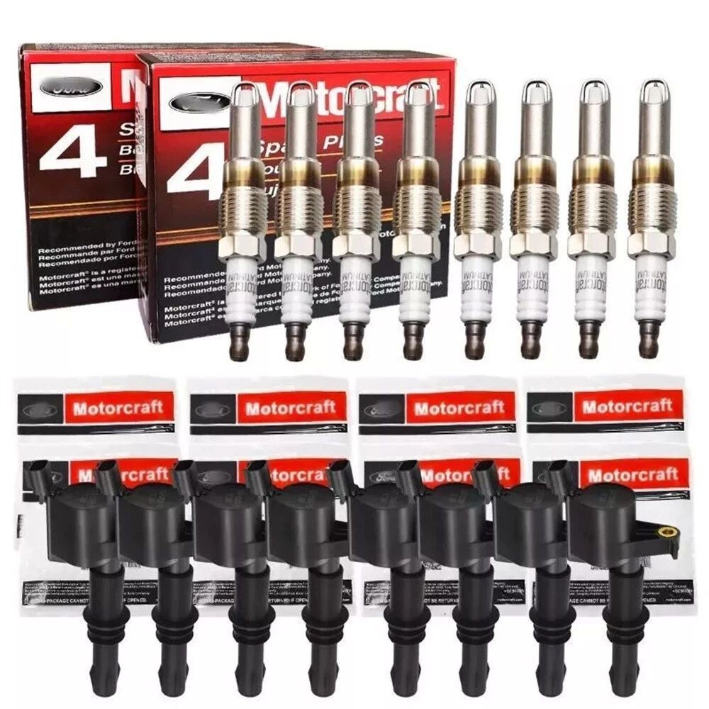Set of 8 For Ford Mercury Lincoln C Platinum Spark Plug and 8 Ignition Coil Pack