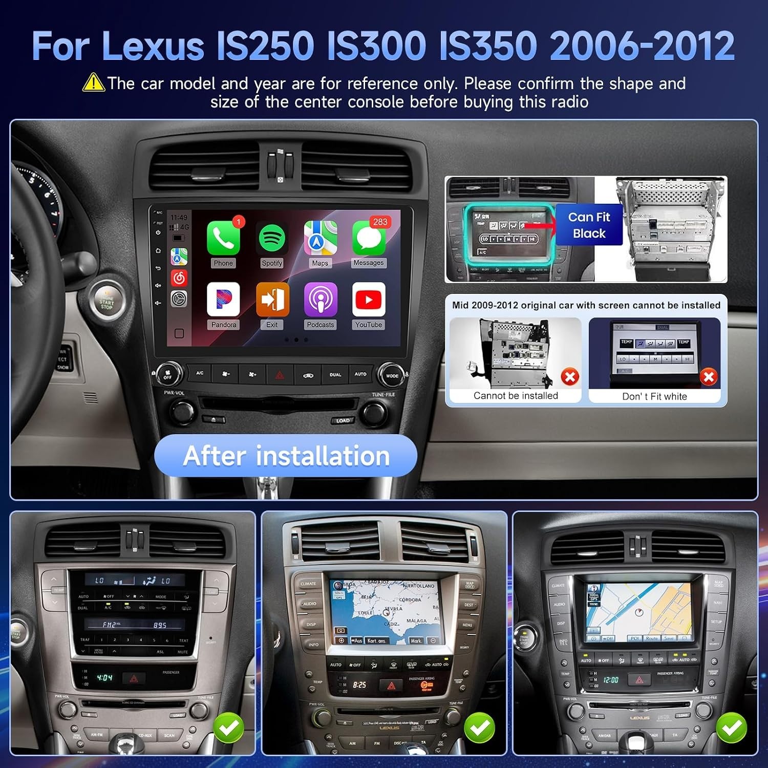 [8 Core 4+64G] Upgrade Android Radio for Lexus IS250 IS350 2006-2012, 10.1