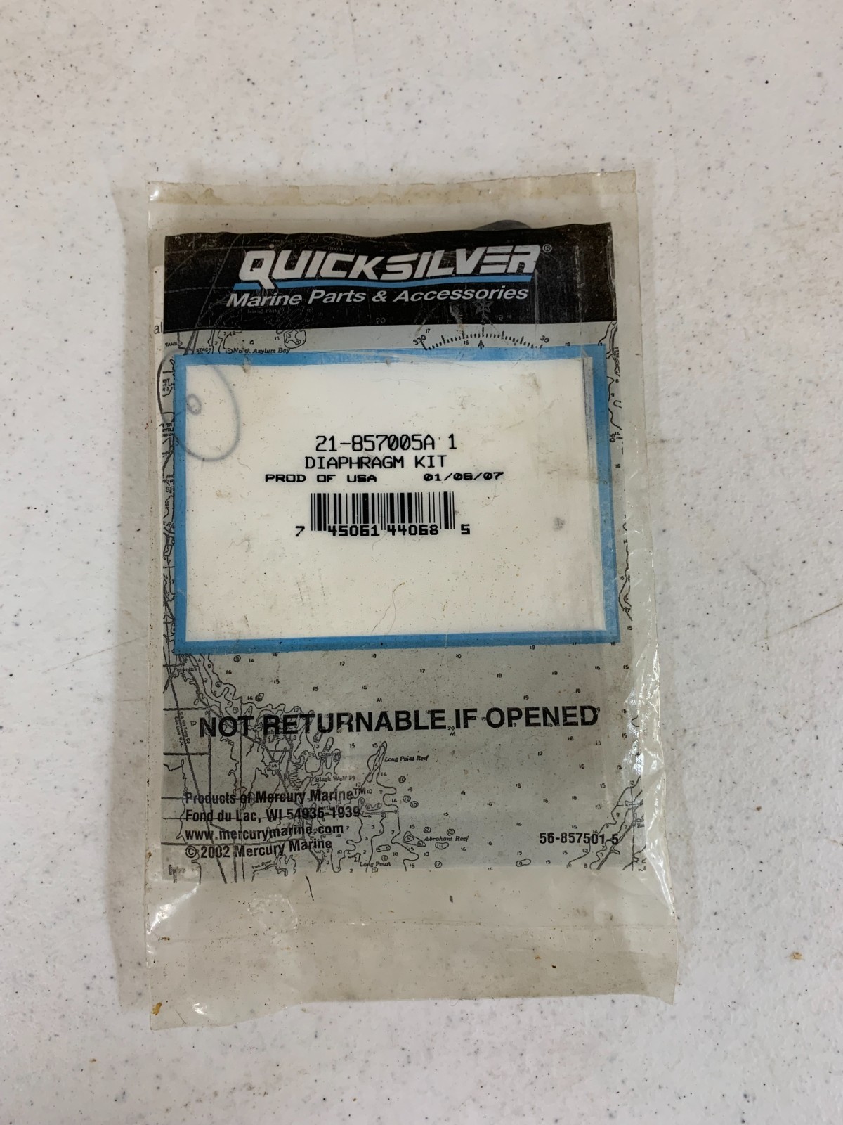 GENUINE NOS MERCURY DIAPHRAGM KIT   21-857005A1       BX56R