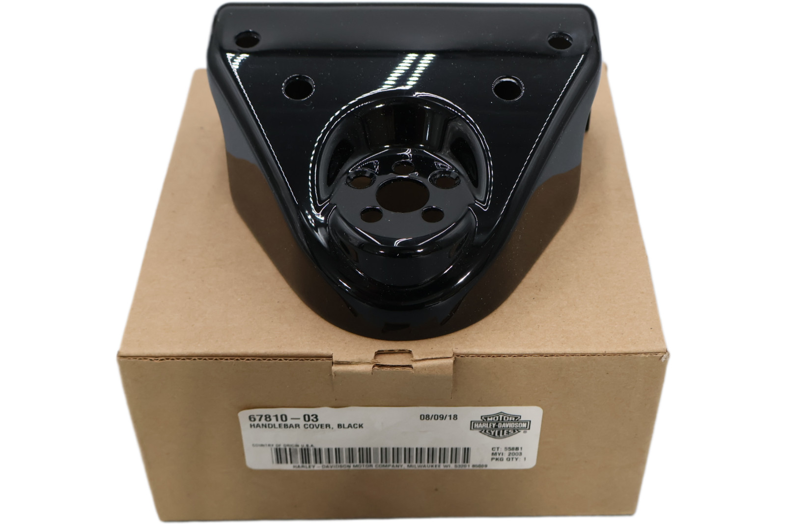 67810-03 NEW OEM 2003-2013 HARLEY-DAVIDSON FLHR/C ROADKING HANDLEBAR CLAMP BLACK
