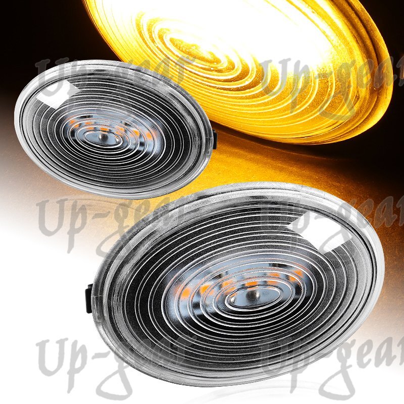 For 07-15 Mini Cooper R55 R56 R57 R58 R59 Clear Lens Amber LED Side Marker Light