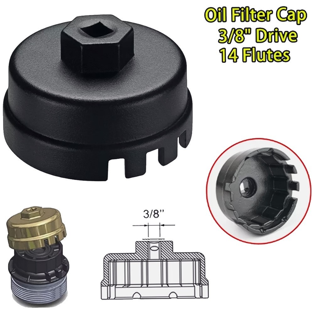 For Oil Filter Cap Wrench Cup Socket Remover Tool Toyota Lexus 14 Flutes 64MM US