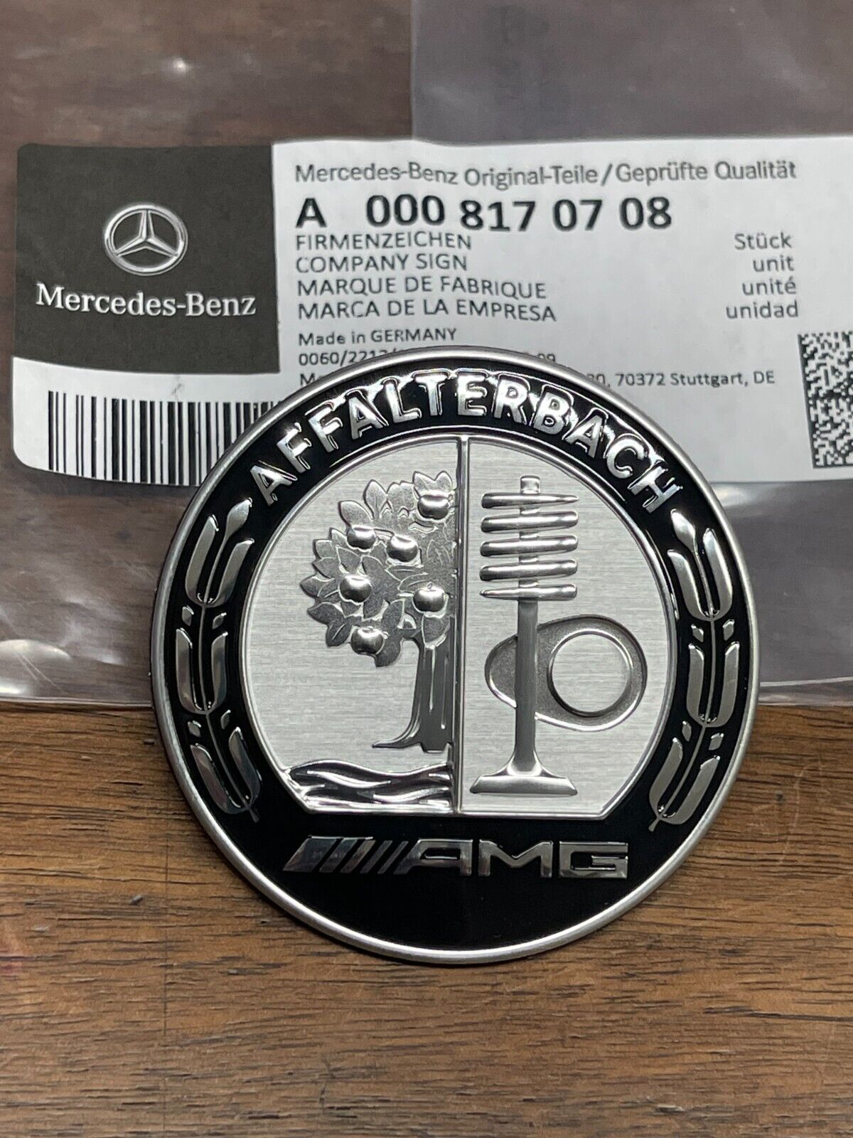 Genuine Mercedes AMG Emblem Black Bonnet W206 S206 C-Class A0008170708 C63 S E