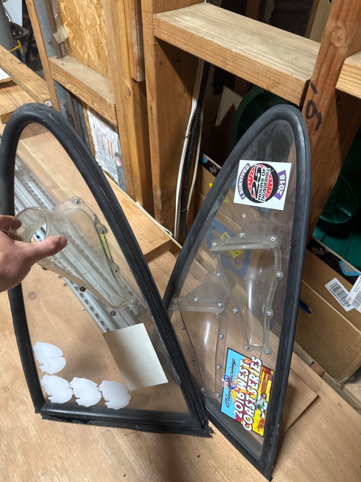 Porsche 911 Racing Lexan Quarter Side Windows Pair w/ Sliding Air Vents