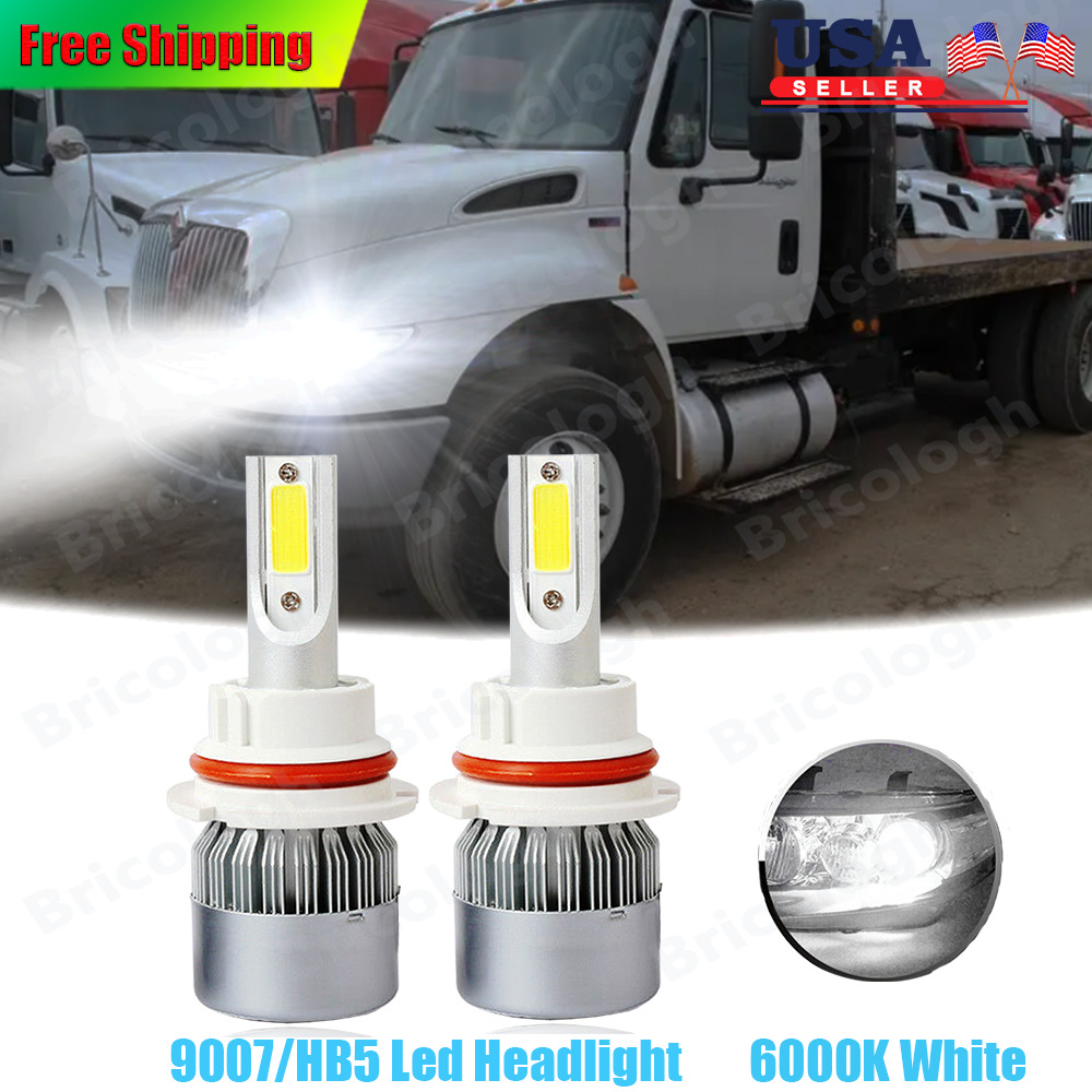 2PC LED Headlight Headlamp Bulb for International 4100 4200 4300 4400 8500 8600