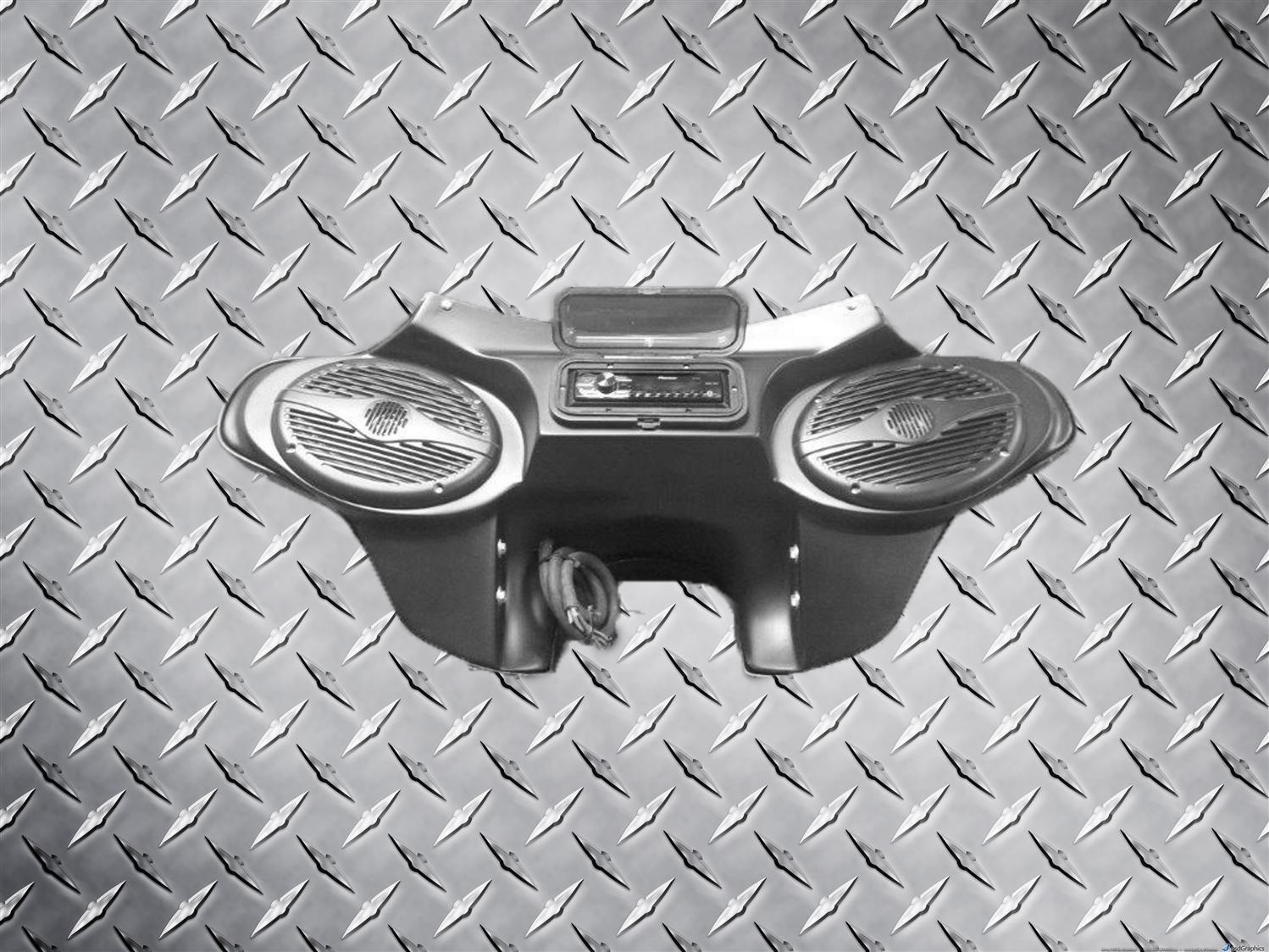 05 - 08 Kawasaki Vulcan 1600 Batwing Fairing w/ 6X9 Speakers + MP3 Radio VN1600