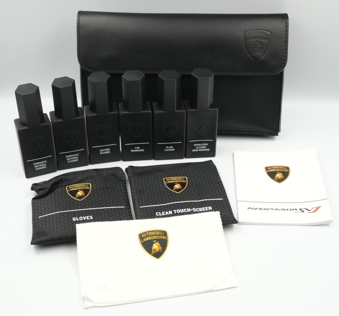 OEM Lamborghini Aventador SVJ Interior Cleaning Solutions Kit Carrying Case OEM Lamborghini Aventador SVJ Interior Cleaning Solutions Kit Carrying Case