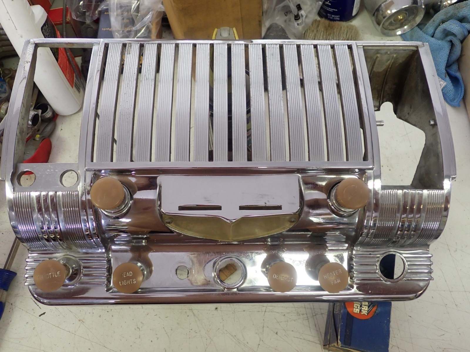 Beautiful 1946 1947 1948 Dodge Center Chrome Panel Grill Mopar 1149073 + Switch