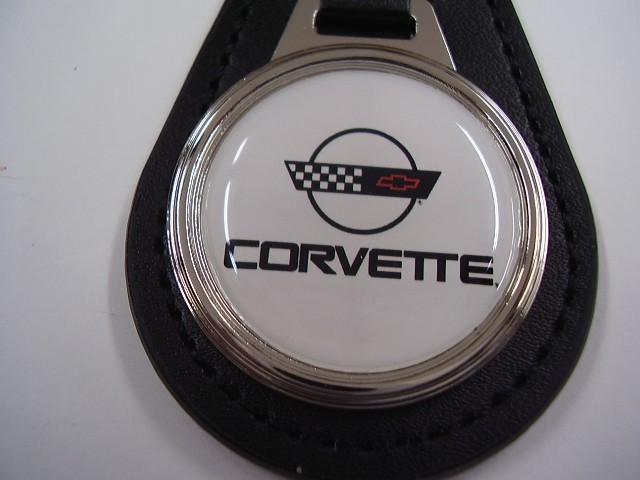 CHEVROLET CORVETTE  C4 LOGO    KEY CHAIN   LEATHER FOB