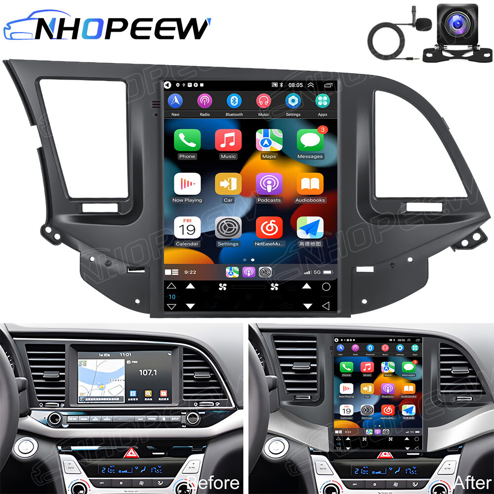 9.7 Inch Android 15 Car Carplay Radio GPS Navi 64G For Hyundai Elantra 2016-2018
