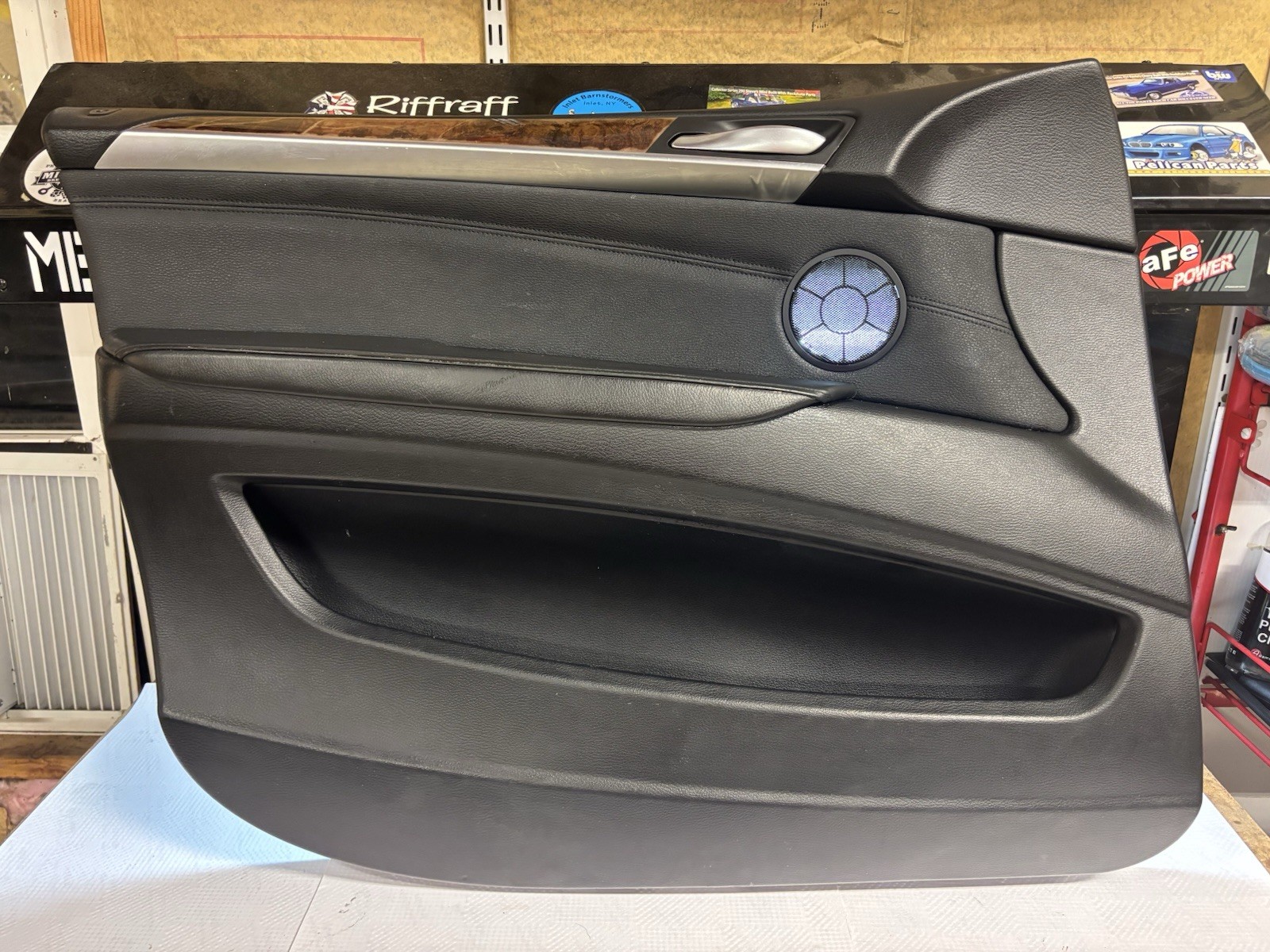 07-13 BMW X5 E70 Front LH Left Door Card Inner Trim Panel Nevada Leather Black