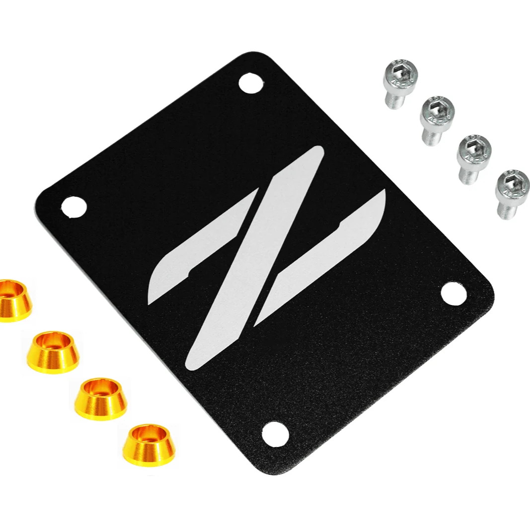 ZSPEC Black PTU Holes Cover Plate for Z32 300zx, Billet Black Plate -