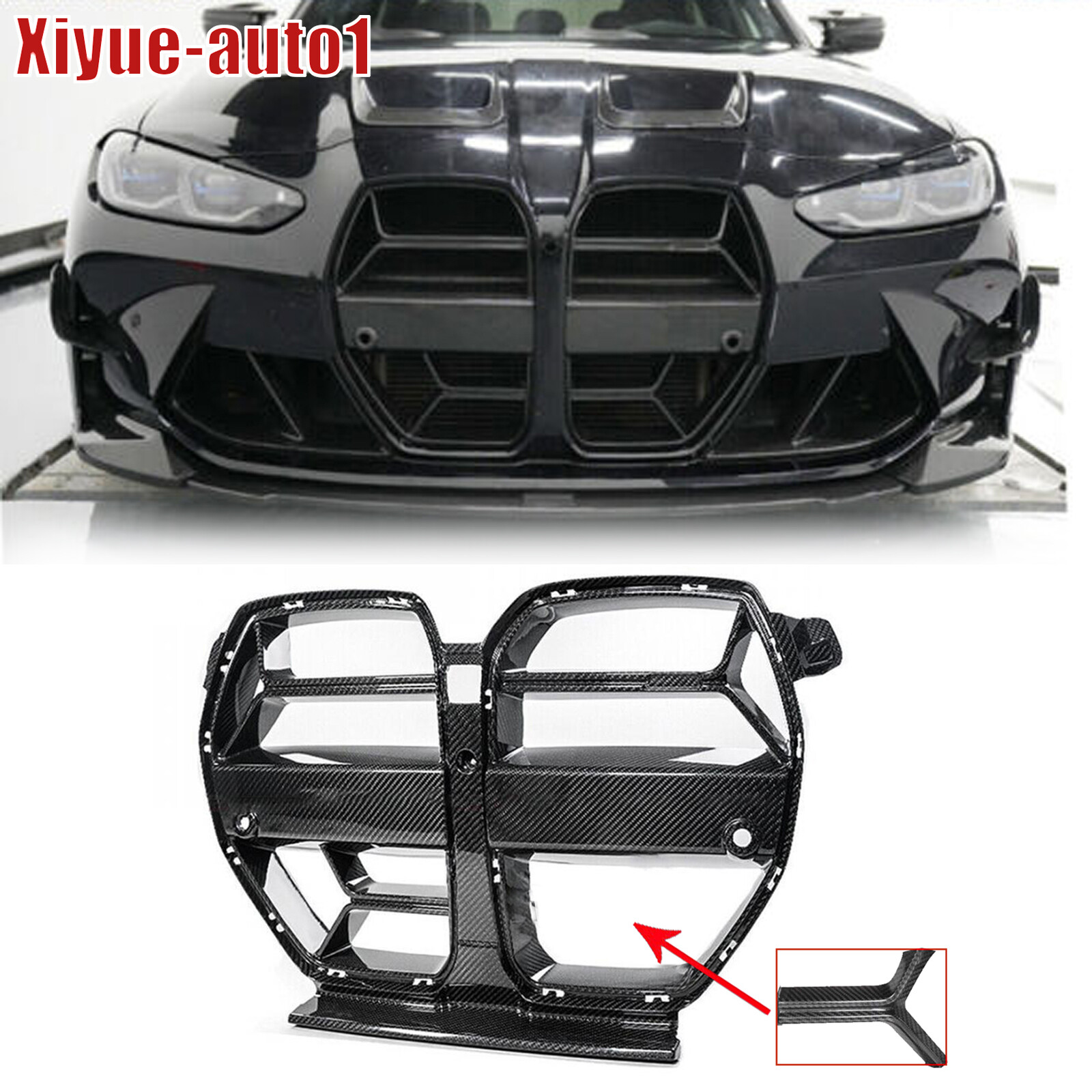 Carbon Fiber Front Grille CSL Style Bumper Grill For BMW M3 G80 M4 G82 G83 21-23