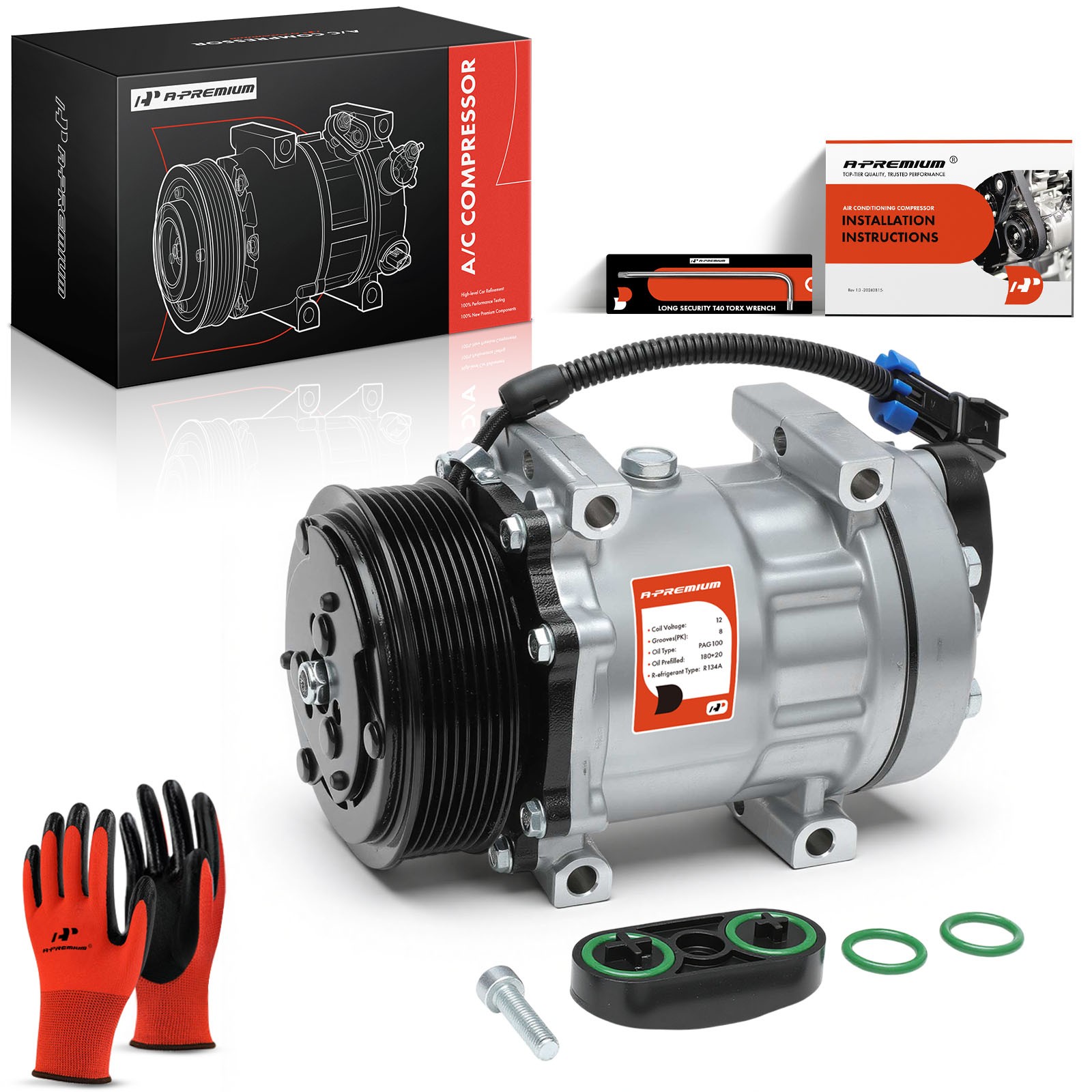 A-Premium A/C Compressor with Clutch for Freightliner Classic Columbia Columbia