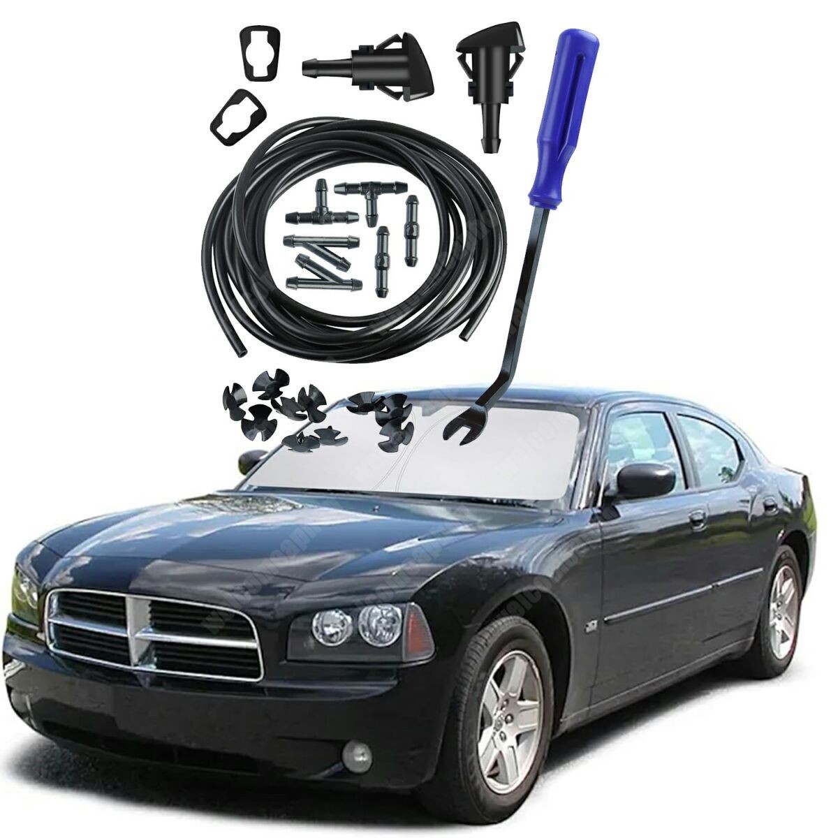 Windshield Washer Nozzles Kit For Dodge Charger 2006-2010 Windshield Fluid Hose