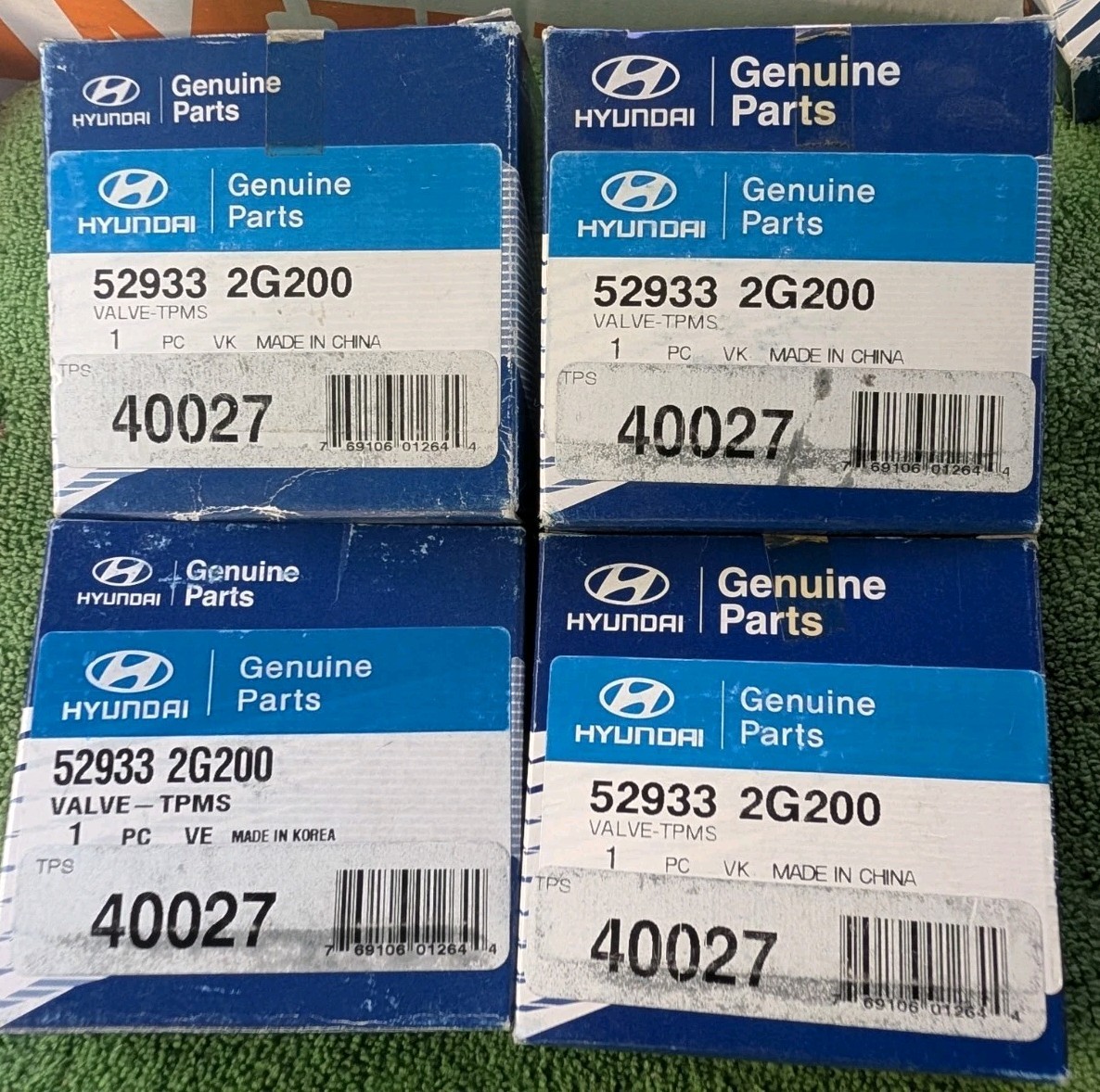 Complete Set of 4 Genuine OEM Hyundai TPMS Tire Pressure Sensors Kit 52933-2G200