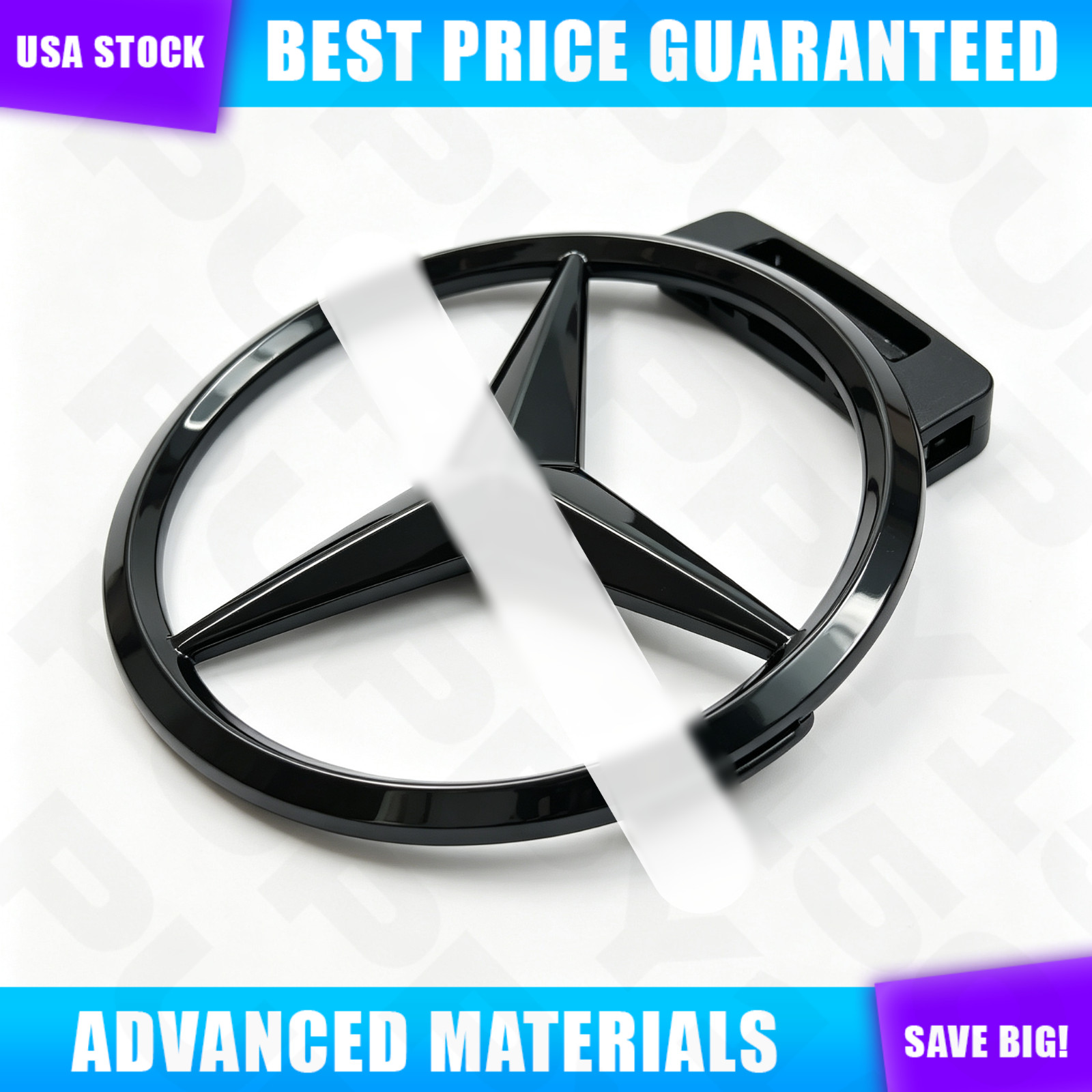 W223 S Gloss Black Star Trunk Emblem for AMG S63 S500 S580 Rear Badge 85mm