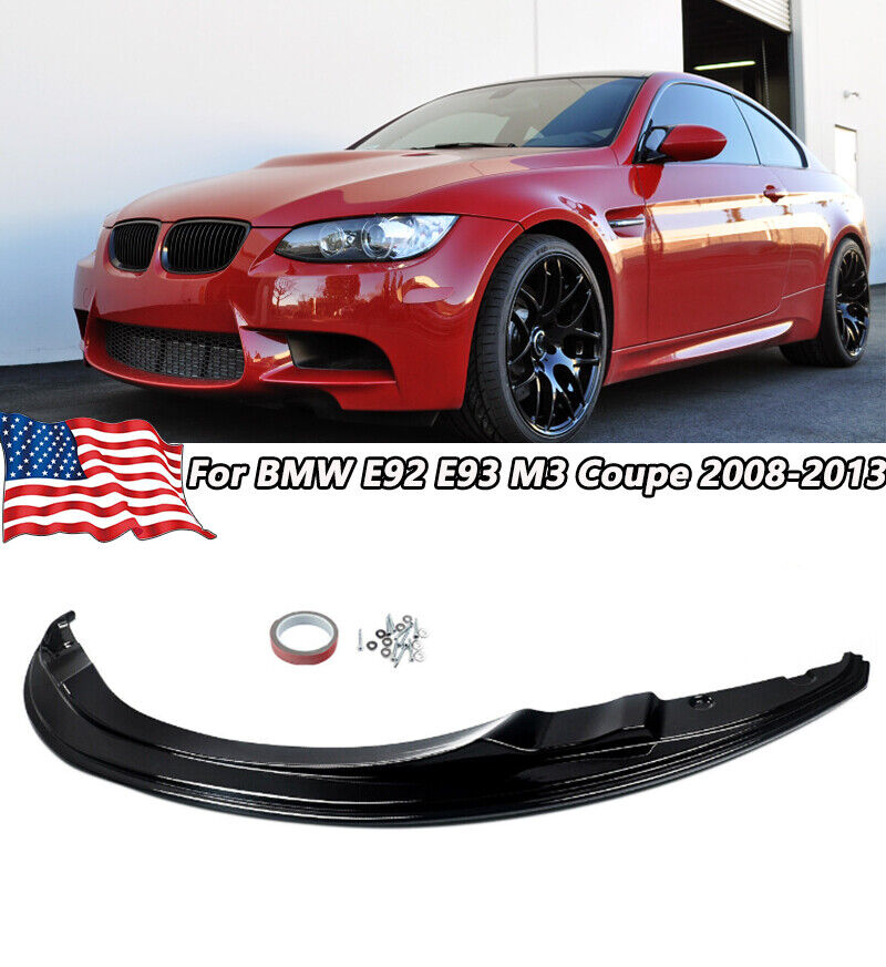 For 2008-13 BMW E92 E93 E90 M3 GTS Style Gloss Black Front Bumper Lip Splitter