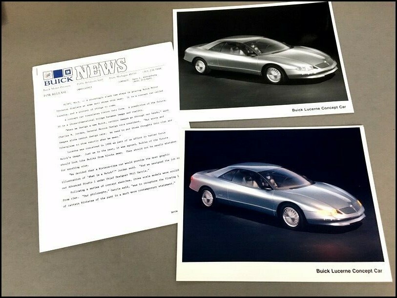 1989 Buick Lucerne Concept Original Factory Photo and Press Release Brochure