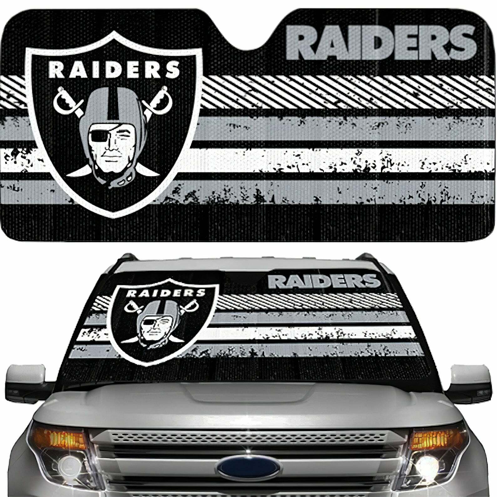 NFL Raiders Windshield Sun shade UV Protection Sunshade Gift Las Vegas Oakland NFL Raiders Windshield Sun shade UV Protection Sunshade Gift Las Vegas Oakland