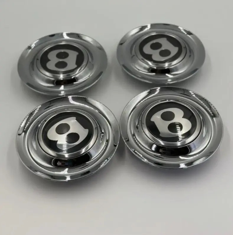 4pcs Set Bentley Flying Spur Wheel Caps Self Levelling, Floating B Caps Chrome