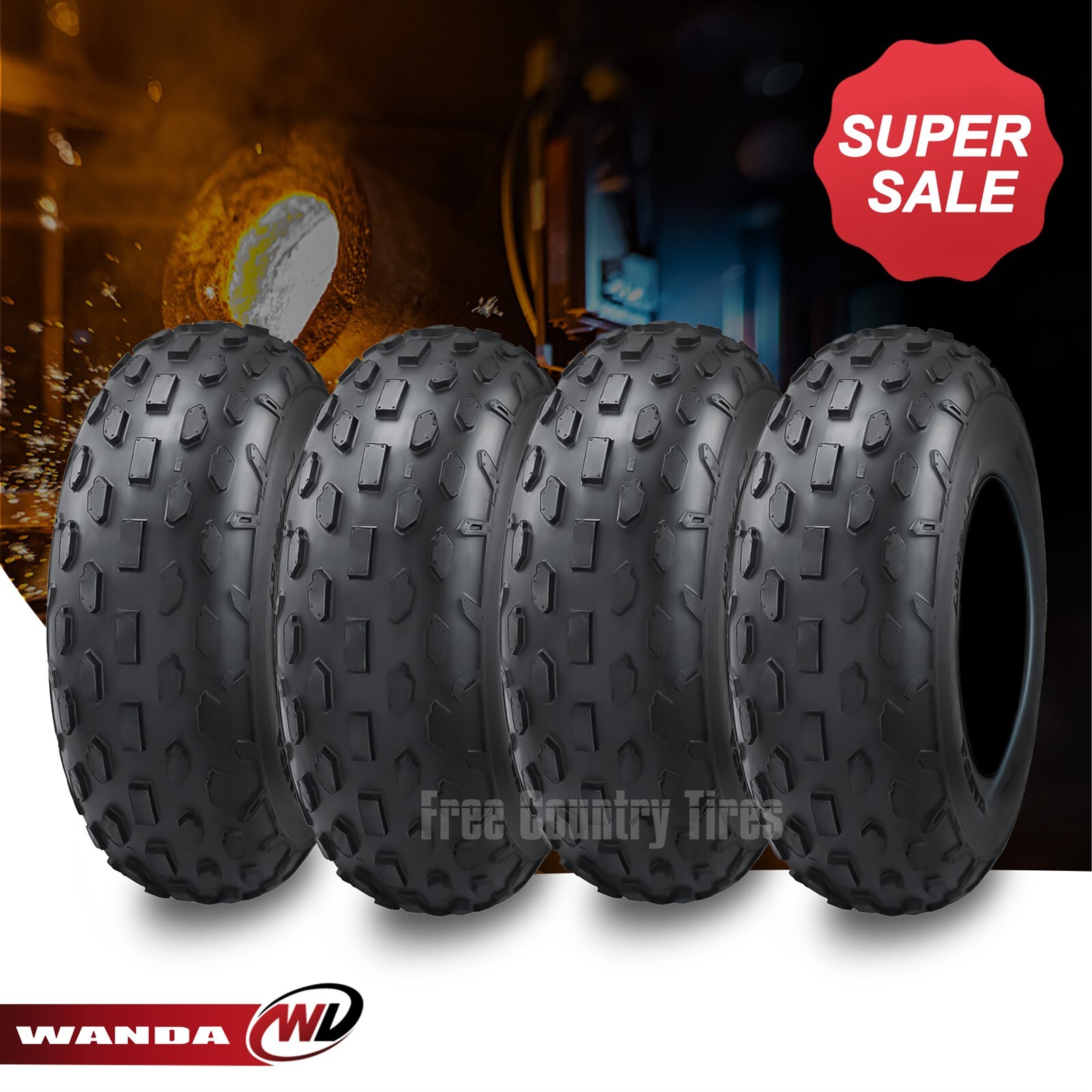 Set 4 WANDA ATV Tires 19X7-8 19X7X8 4PR