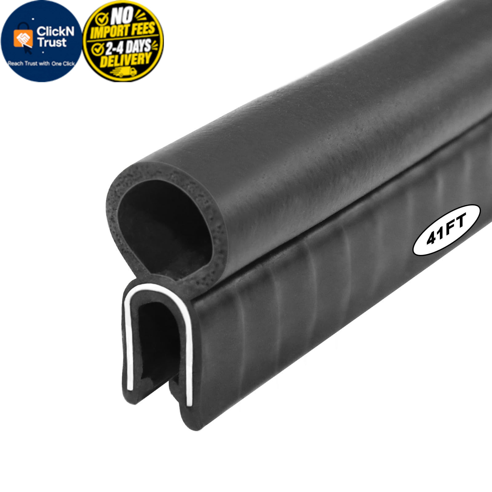 Storystore Automotive Door Weather Stripping 41 Ft EPDM Rubber 41Ft, Black 