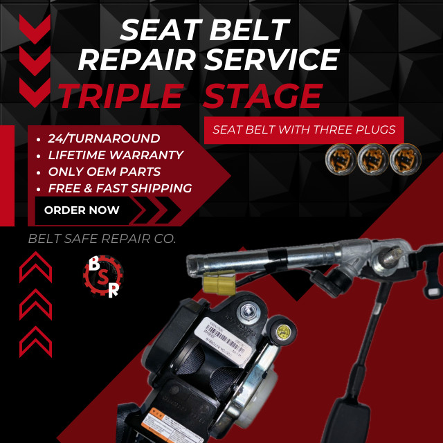 SEAT BELT REPAIR SERVICE AFTER ACCIDENT FOR  ALL MAKES AND  MODELS TRIPLE STAGE