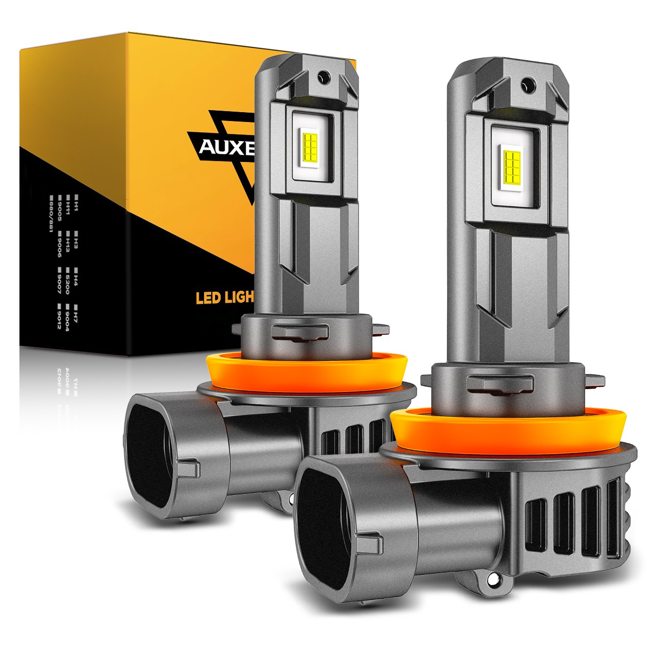 AUXBEAM H9 H11 LED Headlight Super Bright Bulbs Kit 6500K White High/Low Beam