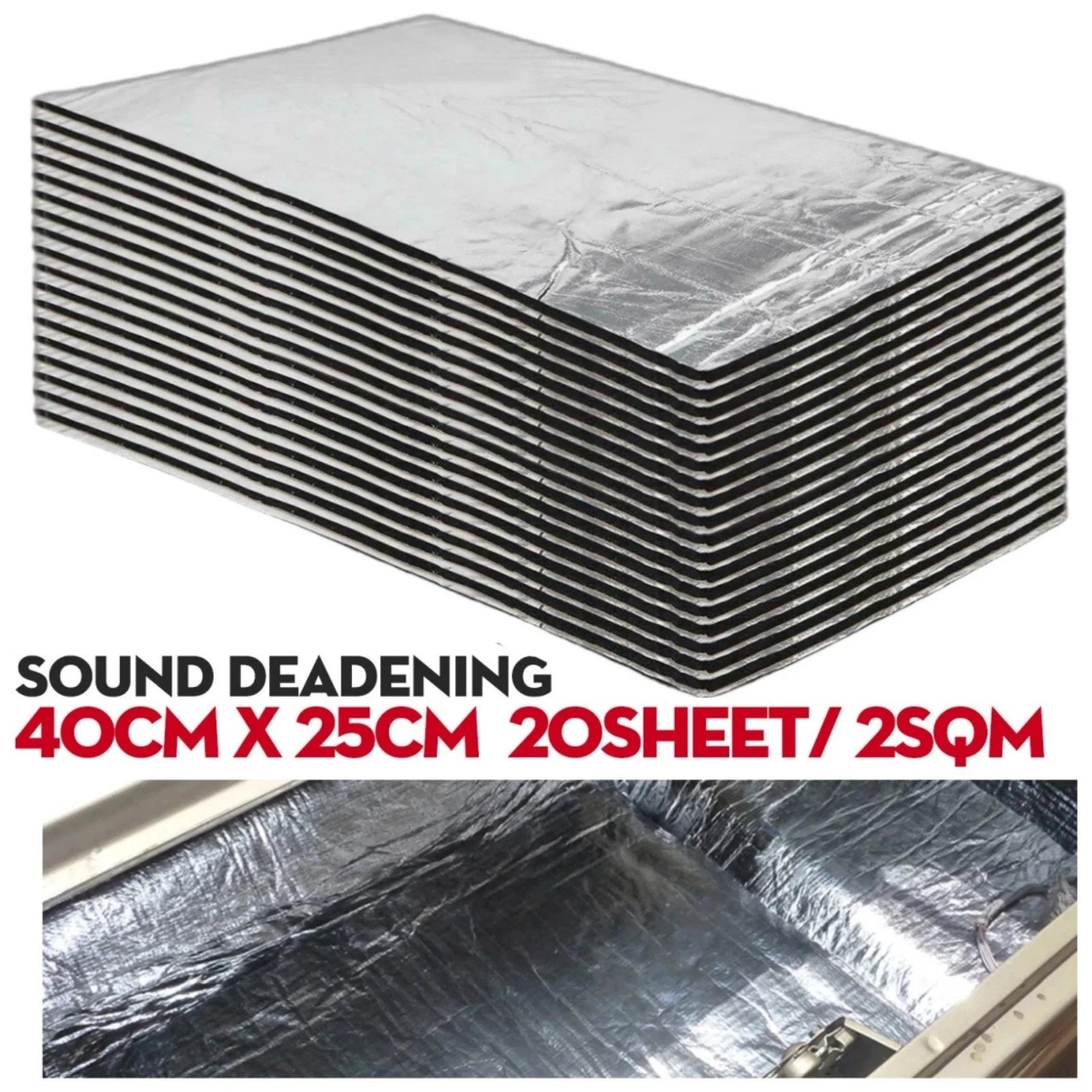 20Sheets Self-adhesive Car Noise Reduction Mat Automotive Sound Deadener 16\