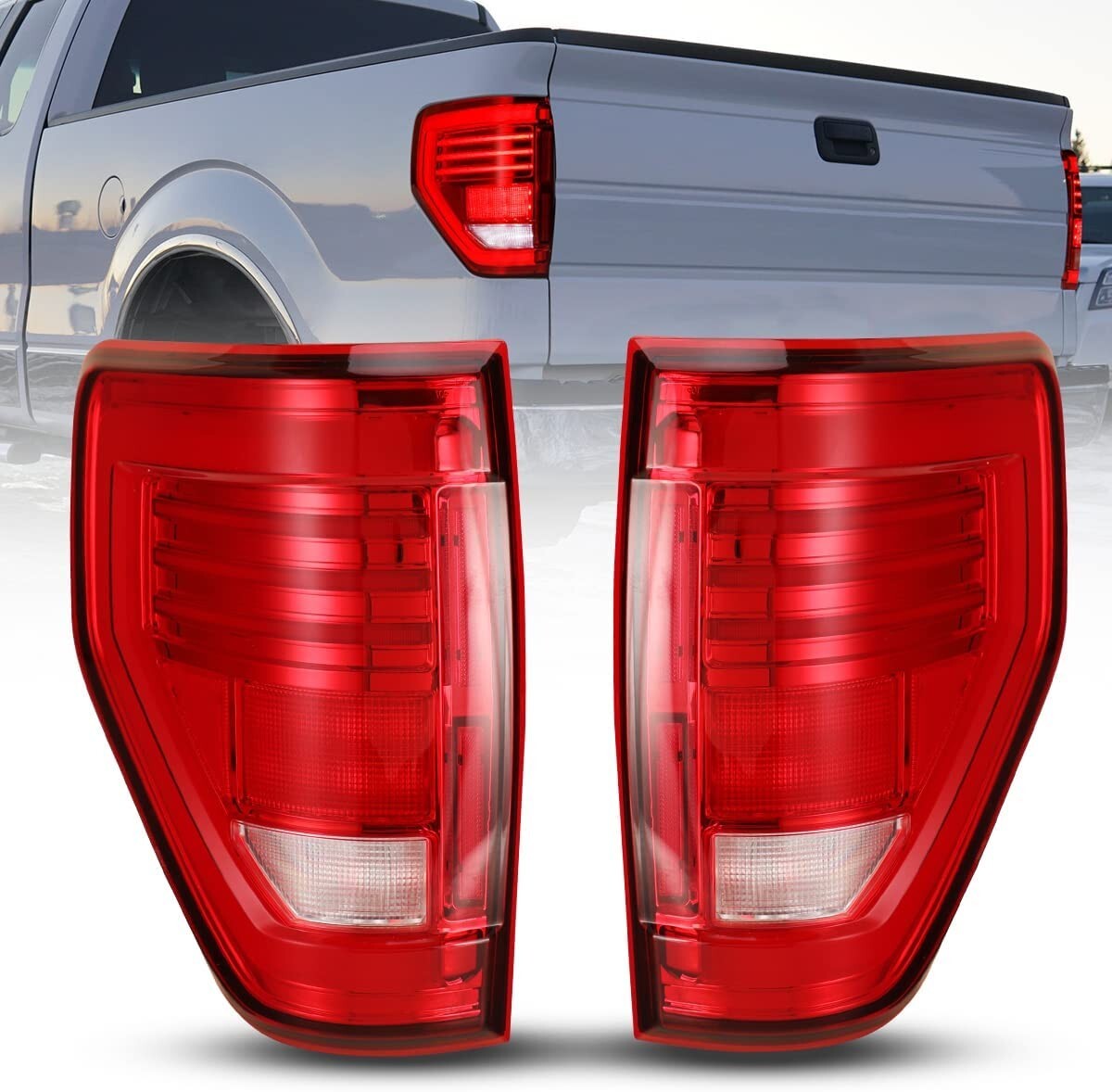 Upgrade Red Lens LED Sequential Tail Lights Brake Lamps For 2009-2014 Ford F-150