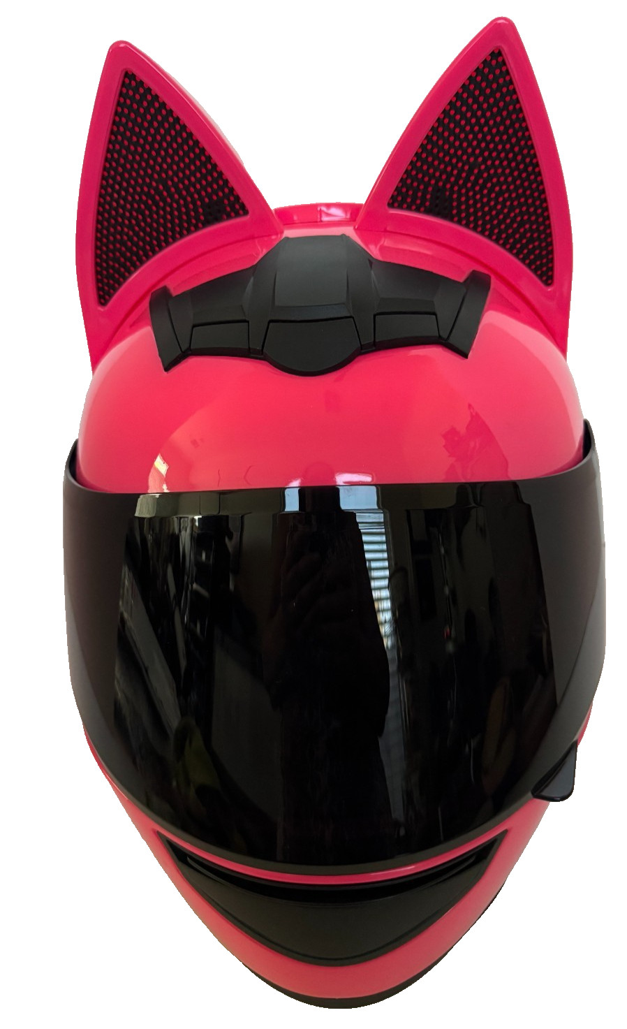 Women\'s Full Face Motorcycle Helmet Cat Ears HOT Pink DOT Approved XL