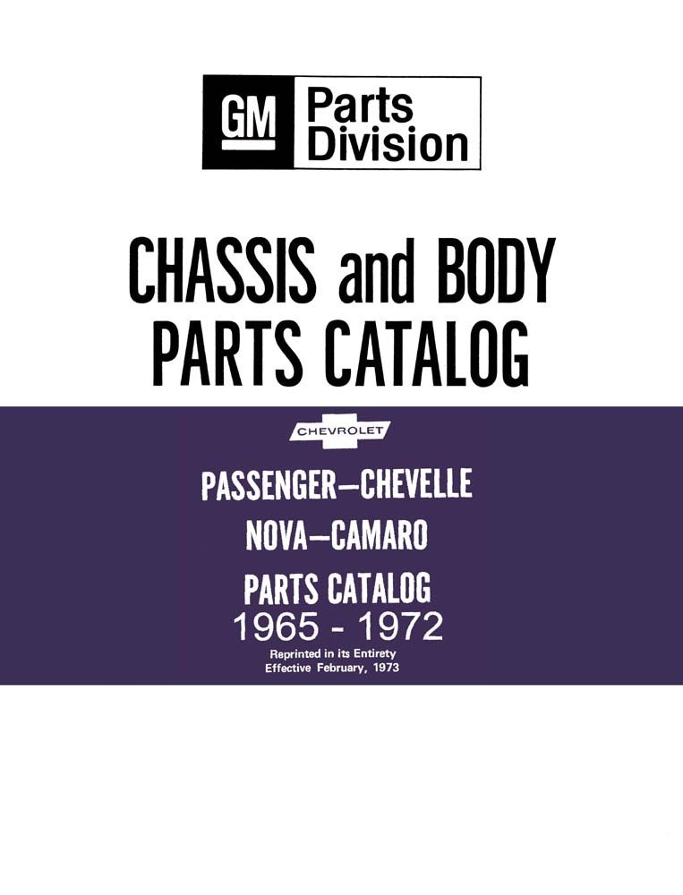 1965-1972 Chevrolet Chevelle, Nova, Camaro Parts Book