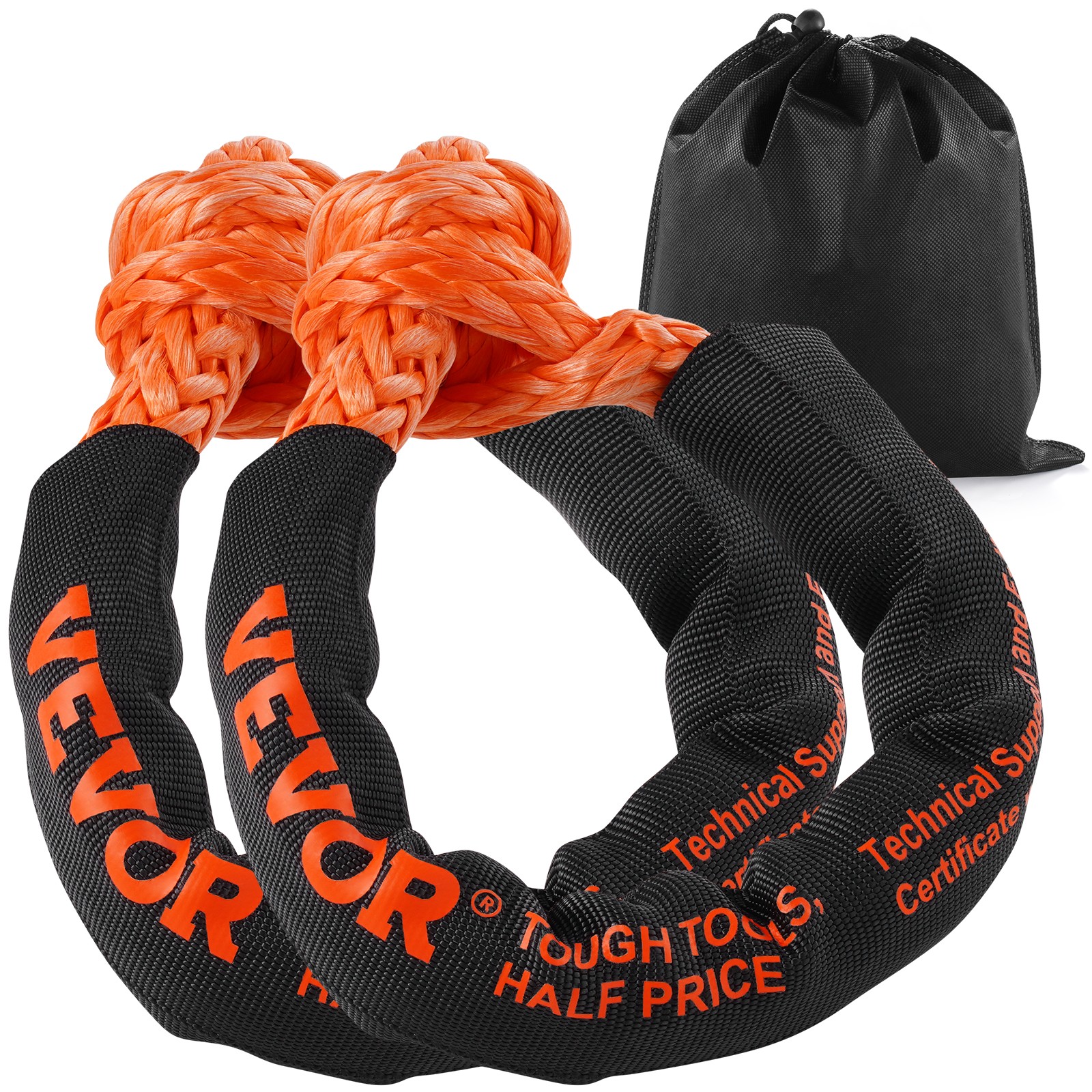 VEVOR Soft Shackle Synthetic Recovery Rope 2PCS 1/2\