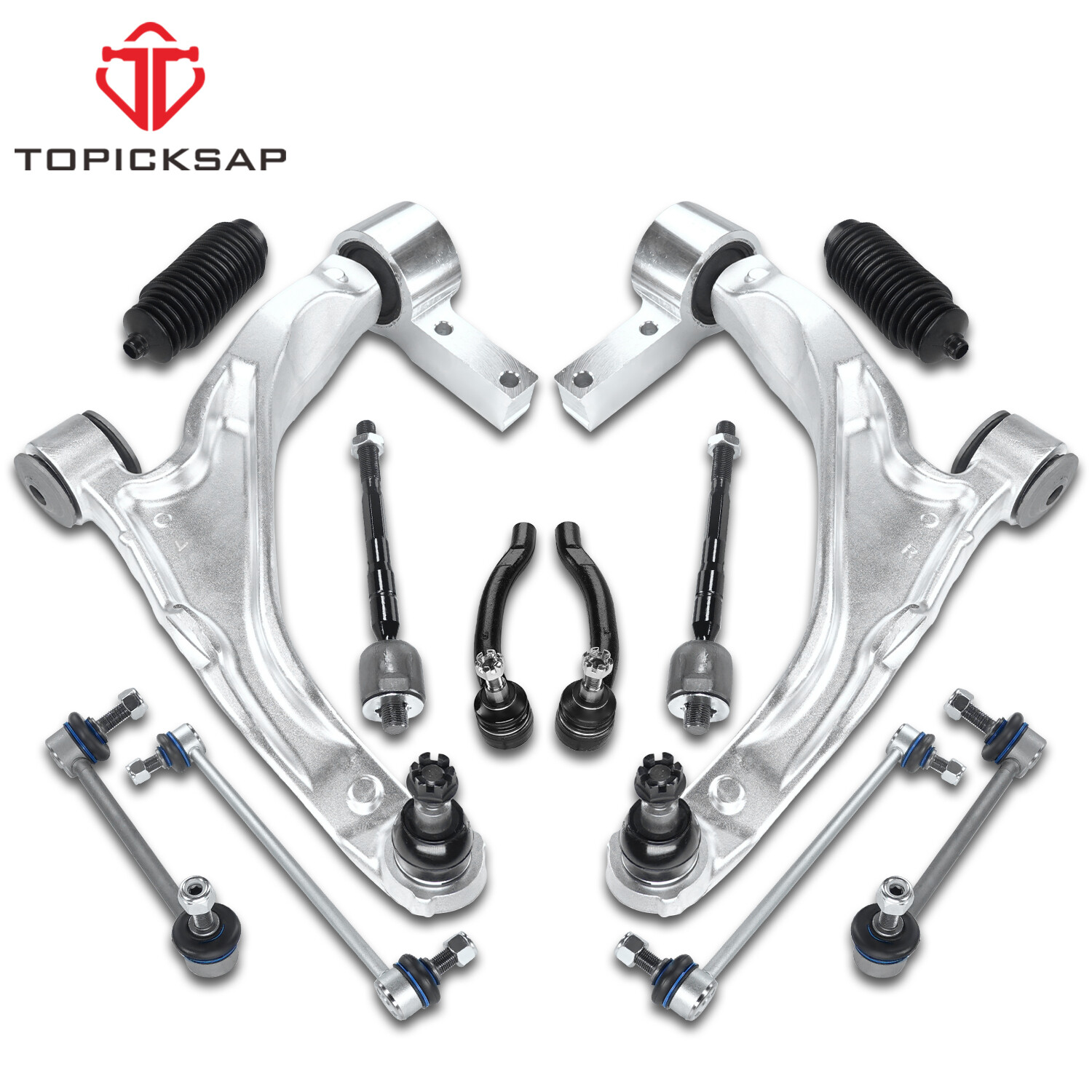 12pcs for 2007-2013 Acura MDX Front Lower Control Arms Suspension Kit Boot