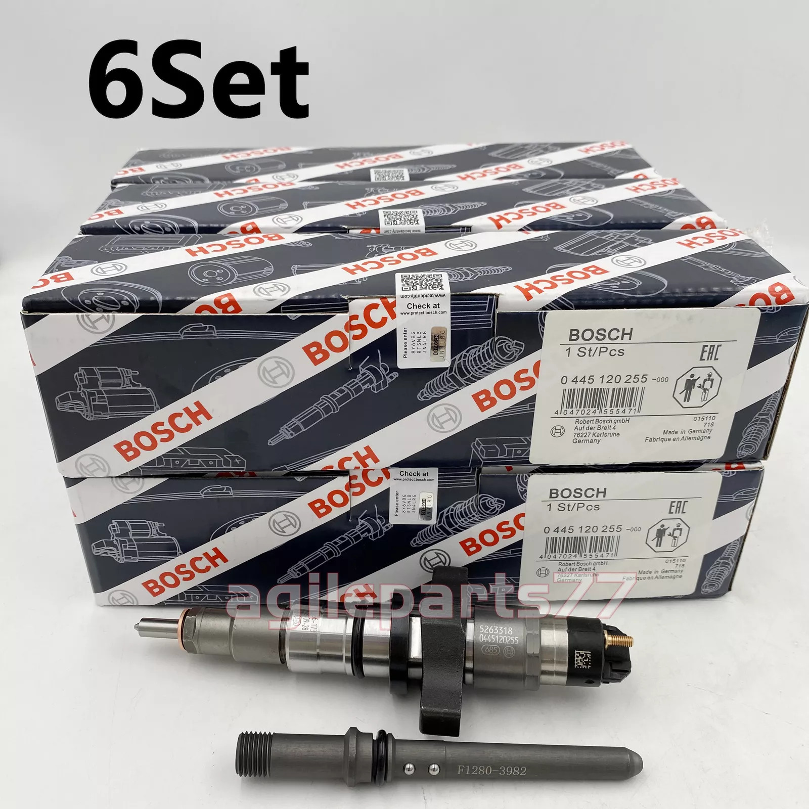 NEW 6x 0445120255 Fuel Injector Fits For 2003-04 Dodge Ram 2500 3500 5.9L