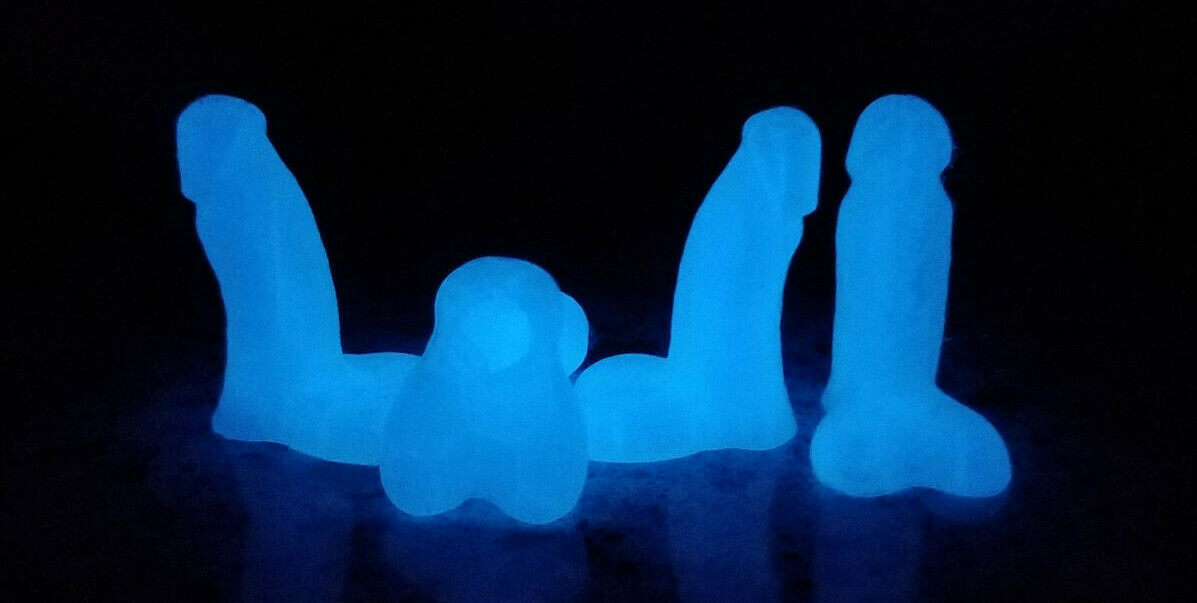 GLOW IN THE DARK BLUE - Penis Valve Cap  Perfect Prank / Gag Gift (4 Caps pack)