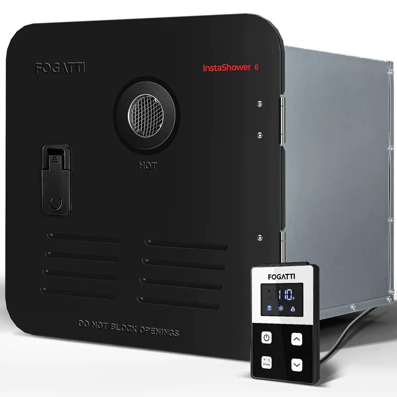Fogatti FS06B1 On-Demand Tankless Water Heater W/ Black Door Motorhome Camper RV