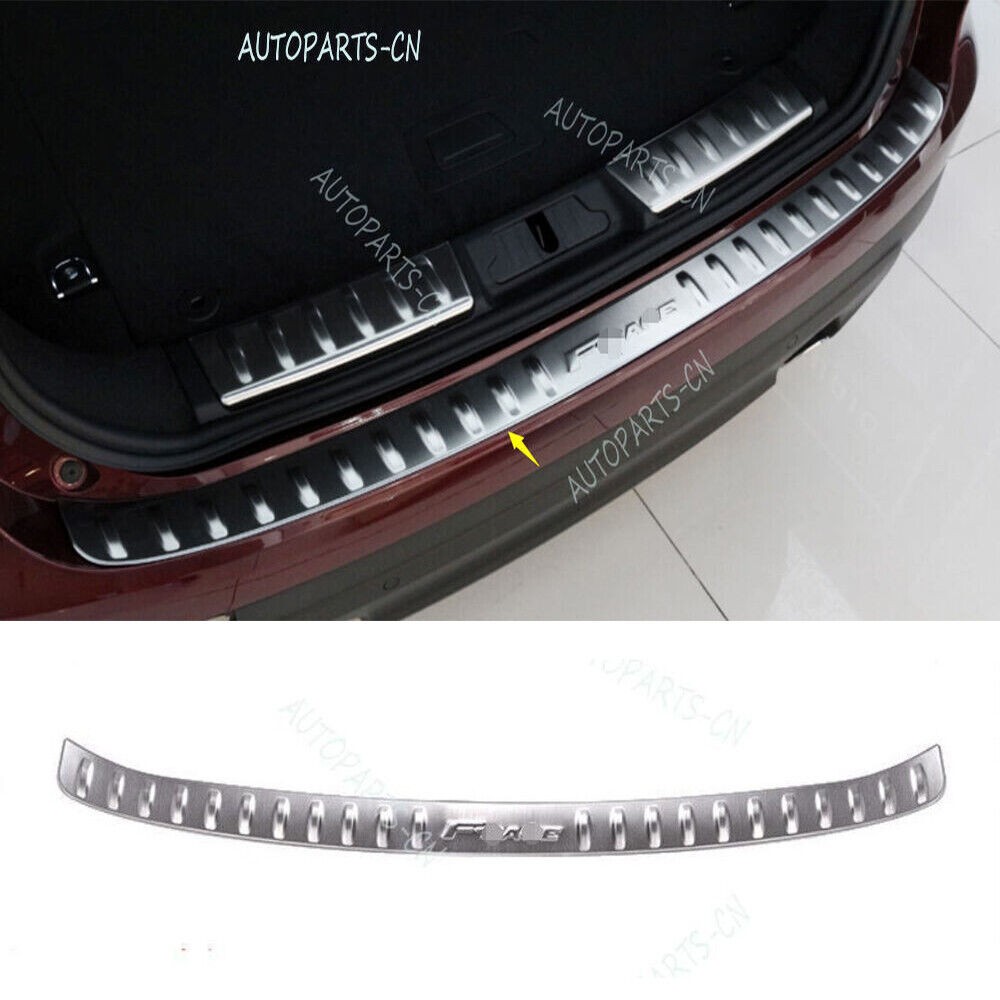 For Jaguar F-PACE 2017-2024 Silver Steel Outer Rear Bumper Protect Guard Strip