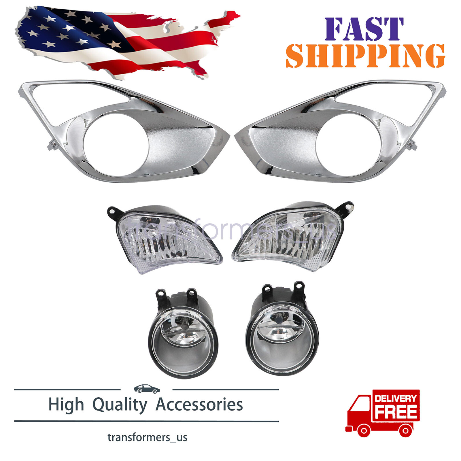 For 2013-2015 Toyota Avalon Bumper Fog Lamp Set W/ Turn Signal Lights + Bezels