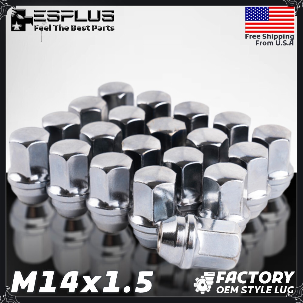 20 Pc Lincoln OEM Lug Nut Chrome M14x1.5 Fit Aviator/Continental/MKX/Nautilus