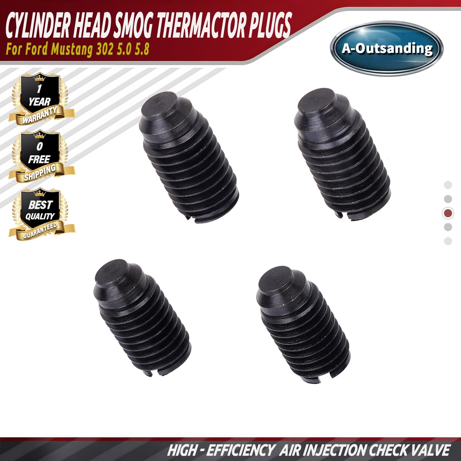 Cylinder Head Smog Thermactor Plugs SBF 351 For Ford Mustang 302 5.0 5.8 Cylinder Head Smog Thermactor Plugs SBF 351 For Ford Mustang 302 5.0 5.8