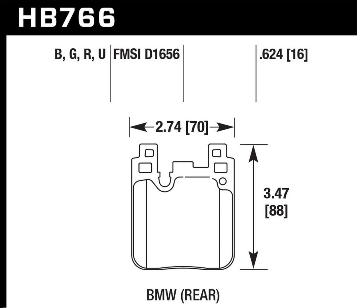 Hawk HP Plus Disc Brake Pad Fits 2014-2015 BMW 328i GT xDrive