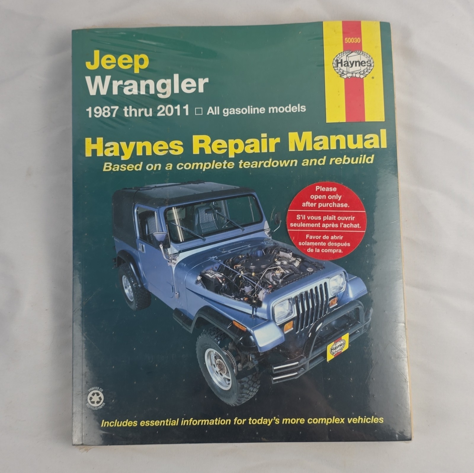 Haynes Repair Manual 50030 Jeep Wrangler 1987-2011 All Gasoline Models Used Haynes Repair Manual 50030 Jeep Wrangler 1987-2011 All Gasoline Models Used