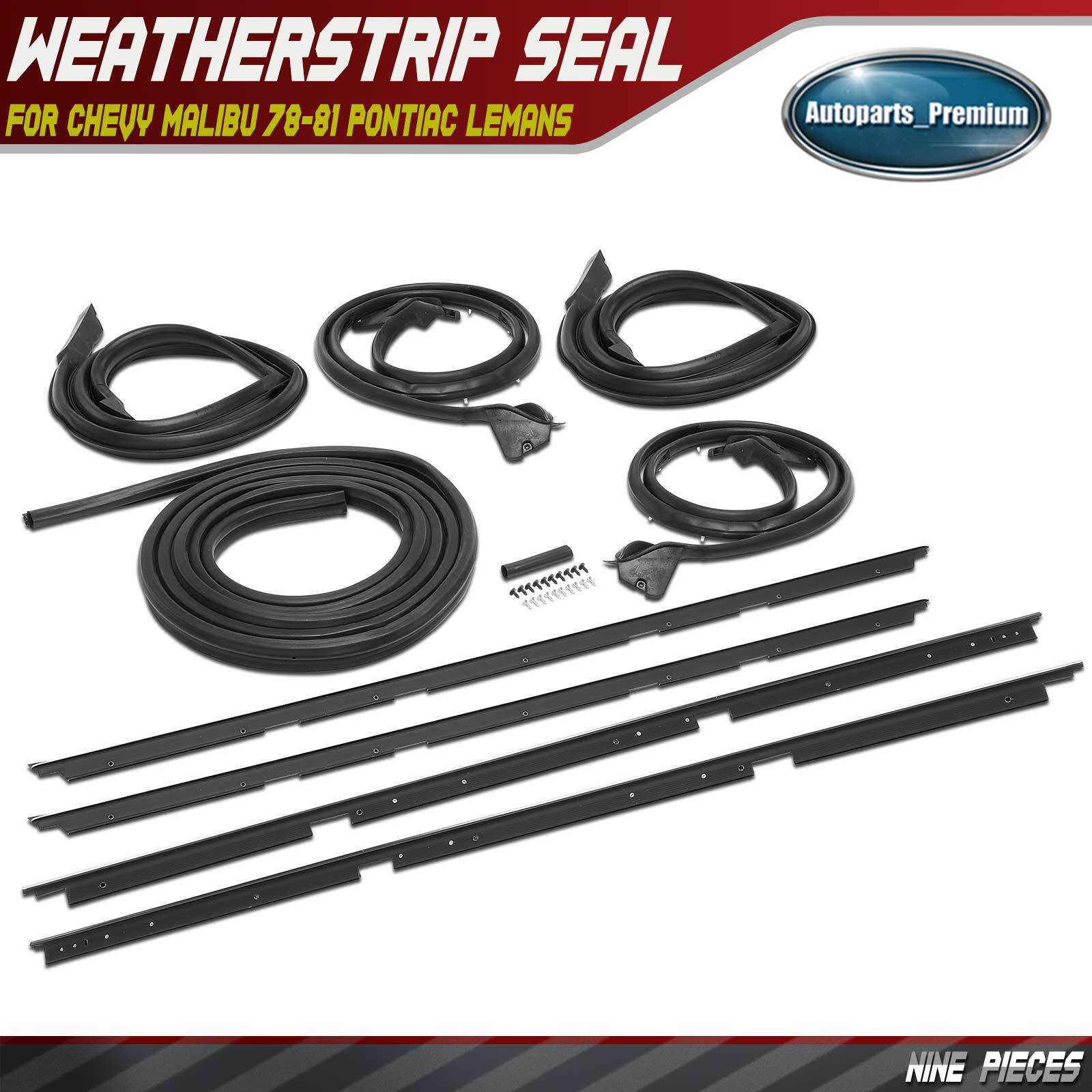 9x Roof Rail Window Door Trunk Weatherstrip Seal for Chevy Malibu 78-81 Pontiac