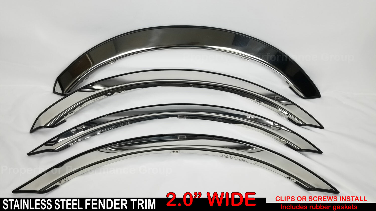03-10 Town Car 4 PC Set Chrome Polished Stainless Steel Fender Trim for Lincoln