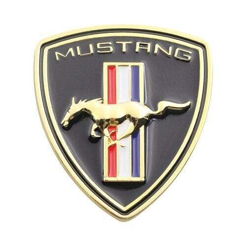 New Black Gold Metal Running Horse Pony Car Emblem Badge For Ford Mustang GT